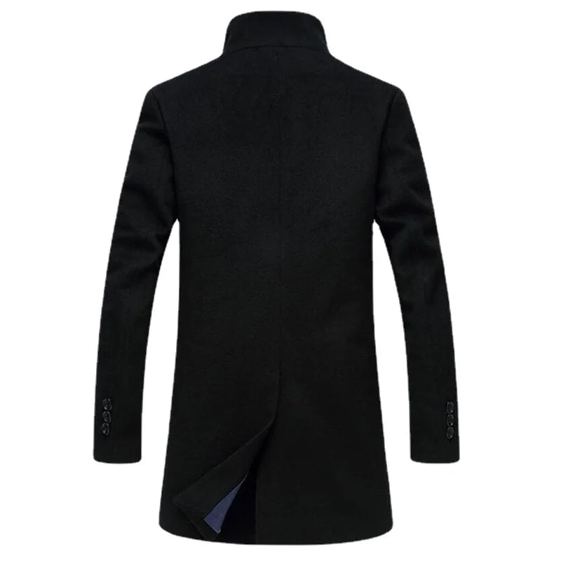 Autumn Winter Brand Men Wool Blends Coats Overcoat Luxury Business Casual Wool Coat