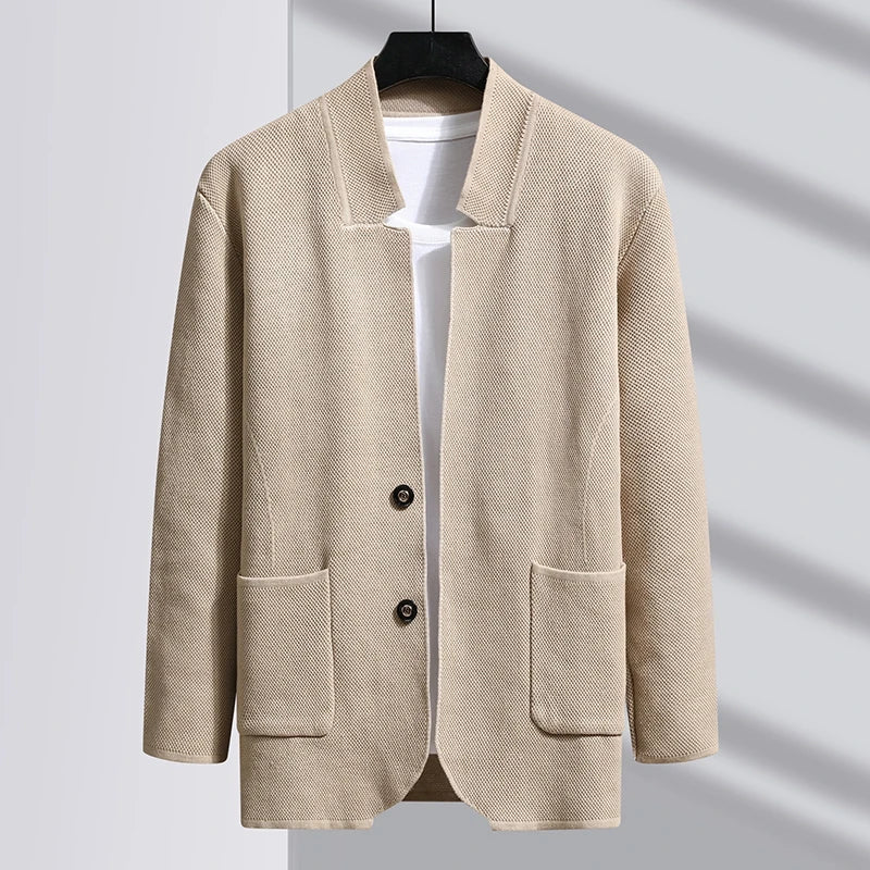 Autumn Slim Fit Knit Blazer Mens Top Cardigan Sweater Casual Coats Jacket Mens Knitted Clothes