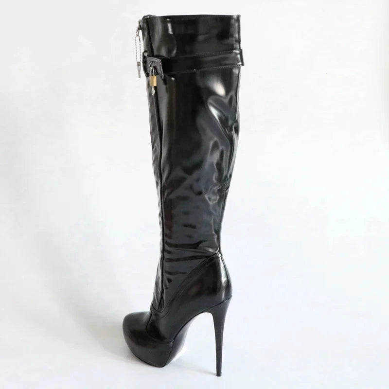 High Boots For Women Platform Fetish Buckles Strap Shoes Ladies High Heels