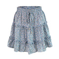 Ruffles Women Skirt Elastic Band High Waist Lace Up Female Skirt Floral Summer New Mini A-line Skirt