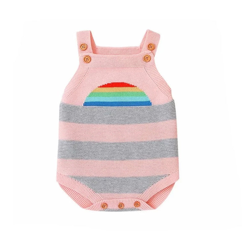 Newborn Baby Sweater Rainbow Knitting Boy Girl Bodysuit Toddler Costumes First Birthday Party Newborn Clothes Party Boy Clothing