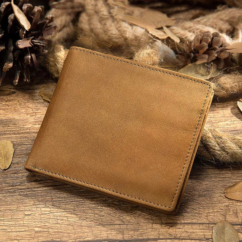 Wallet Genuine Leather Purse Card Pocket Trifold Wallet simple Male Wallet with Multi Card Holders