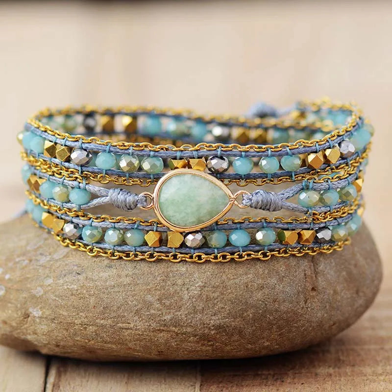 Unique Wrap Bracelets Bling Crystals Strands Beads Bracelet Bohemian Vegan Jewelry