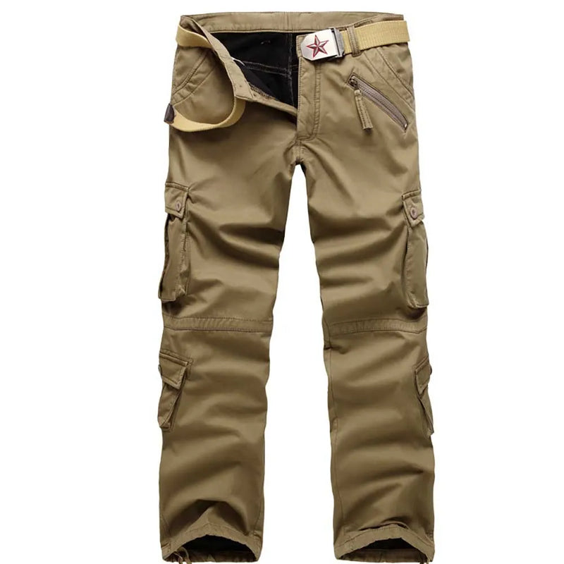 Cargo Pants Men Casual Trousers Warm Fleece Pants Military Army Style Thick Pants Man Clothing