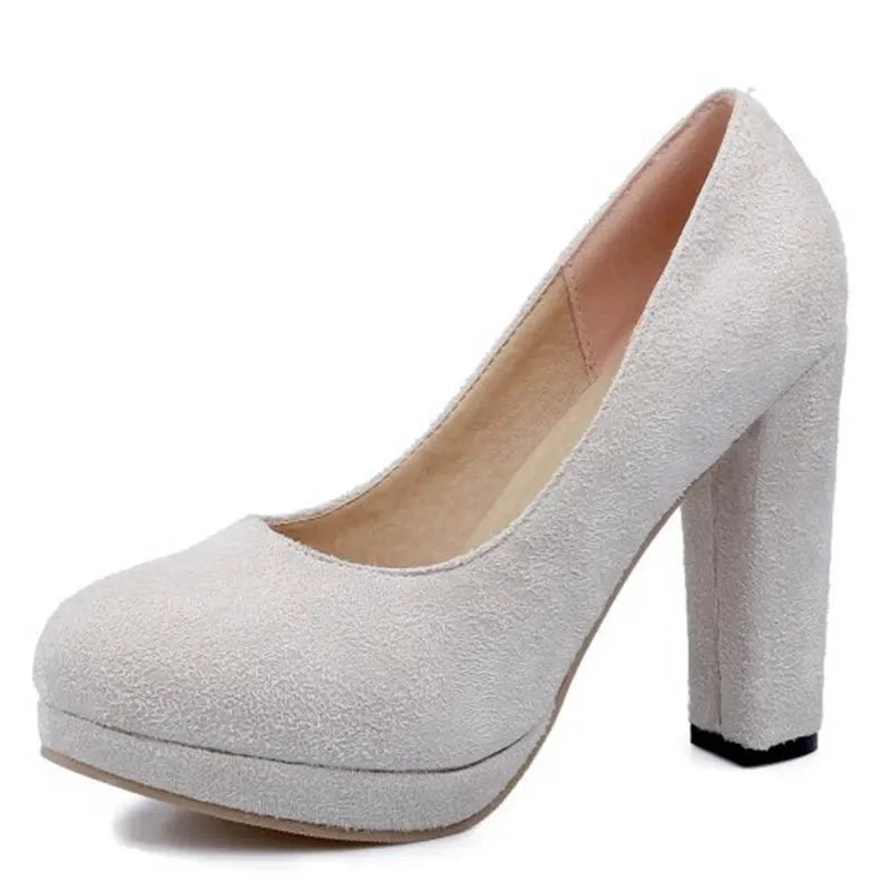 Women Pumps Round Slip-On Classic Concise Casual Spring