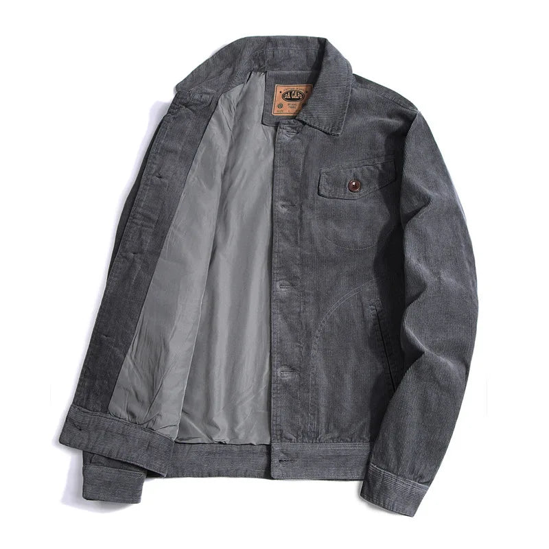 Spring Autumn Thin Men Jacket Corduroy Outdoor Combat Coat