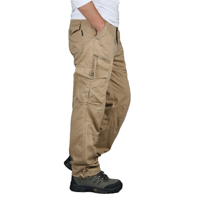 Cargo Pants Men Cotton Tactical Multi-Pocket Overalls Male Combat Loose Trousers Military Work Straight Joggers