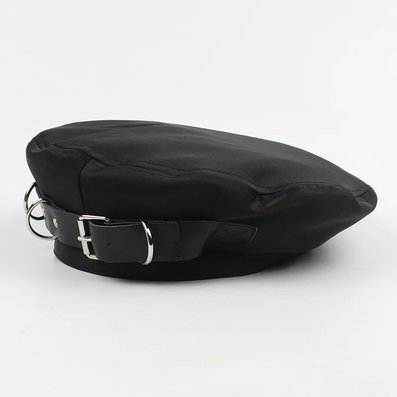 Women Stain Berets Black  Berets with Ring Spring Autumn Hats