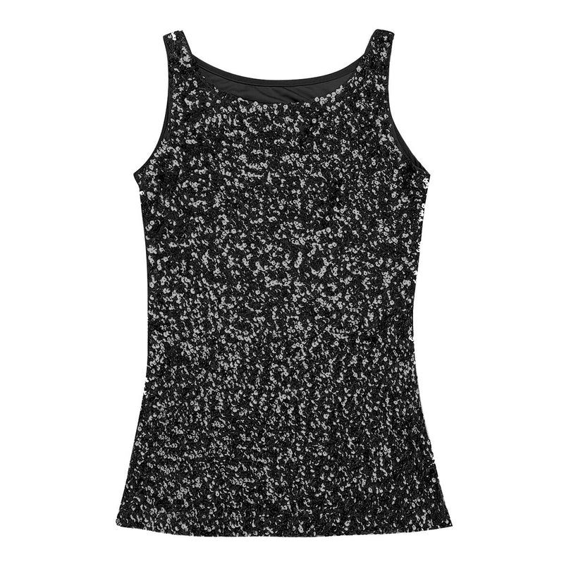 Women Shine Glitter Sequin Tank Tops Embellished Sleeveless Vest Style Clothing for Cocktail Party Clubwear