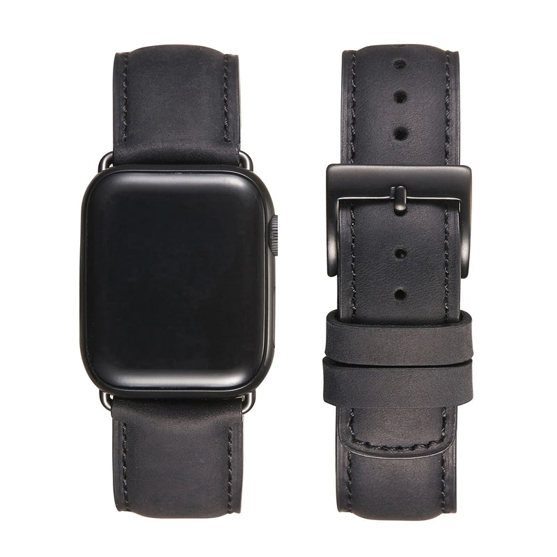 Leather Strap Compatible with Apple Watch 44mm 42mm 40mm 38mm Band Watchband For iWatch Series 7/6/SE/5/3 Bracelet