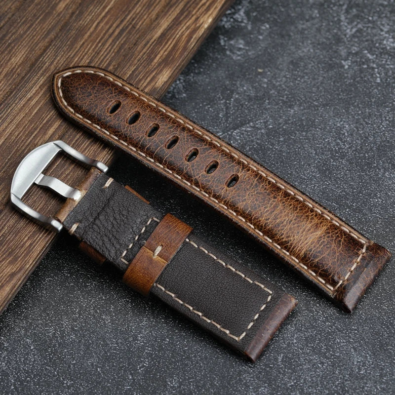 Leather Watchband Suitable For Italian Top Layer Leather Strap Leather Strap