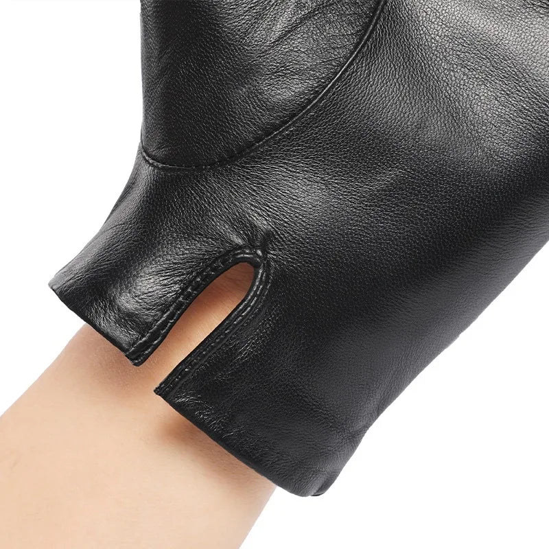 Gloves for Men Genuine Leather Touch Screen Male's Mittens Winter Warm Full Finger