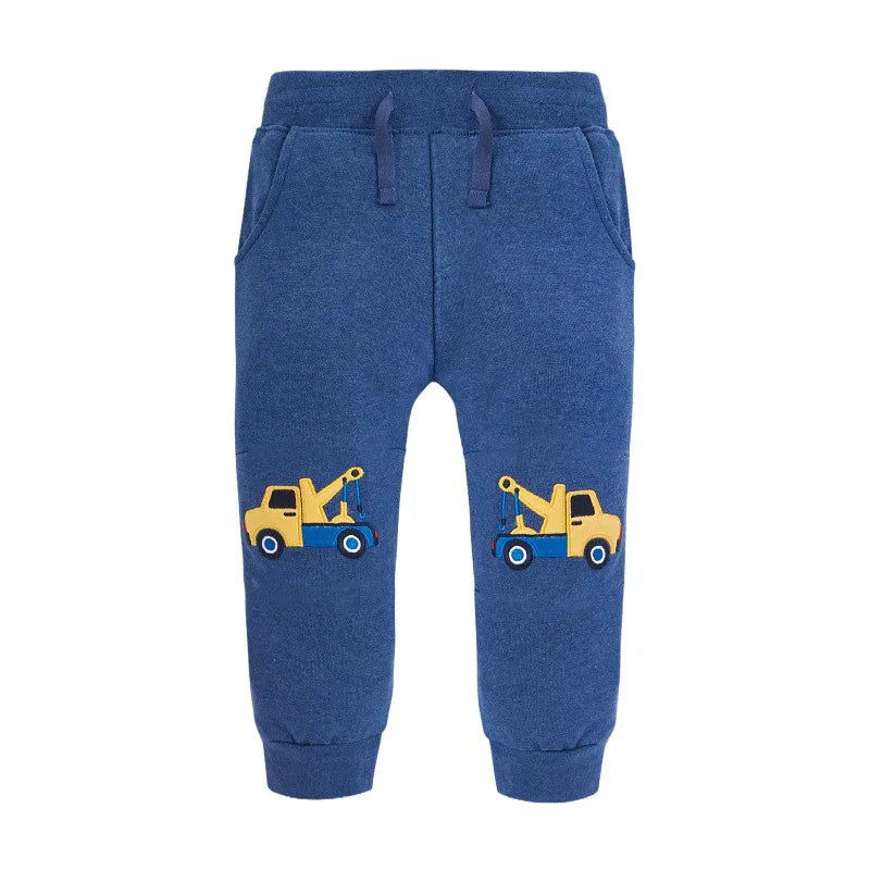 Autumn Spring Boys Sweatpants Drawstring Embroidery Sport Trousers Baby Pants Full Length