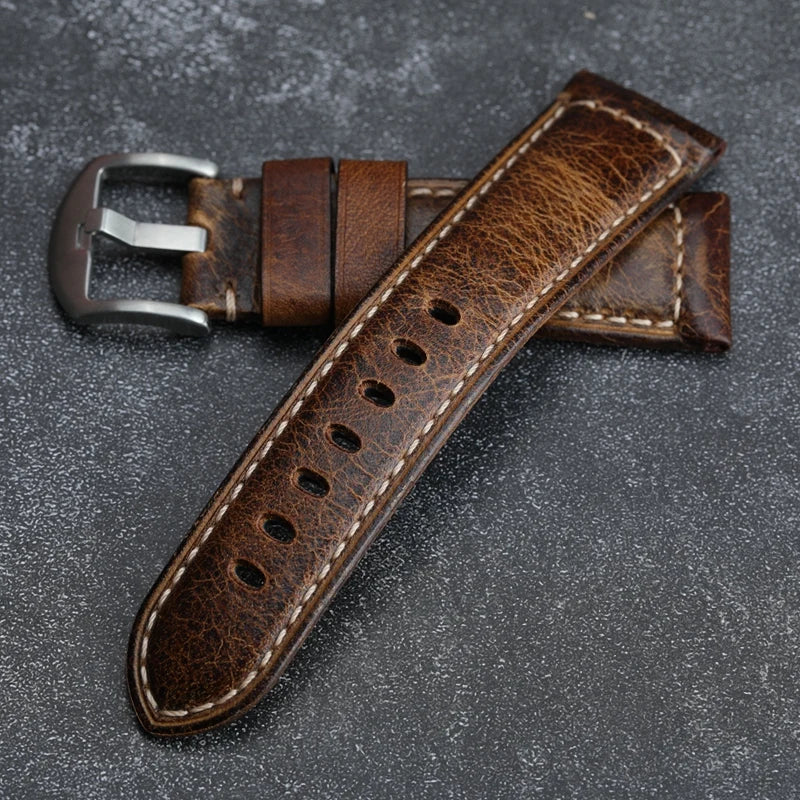 Leather Watchband Suitable For Italian Top Layer Leather Strap Leather Strap