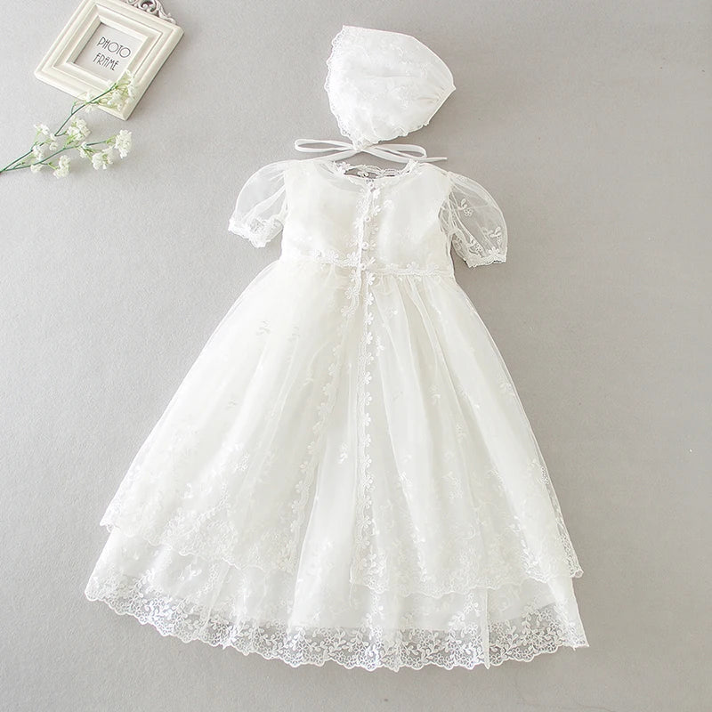 Summer Baby Girl Dress White Lace Infant Party Wedding Princess Dress