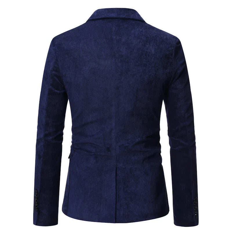 Men's Corduroy Casual Business Suit Coat Male Dress Blazers Jacket