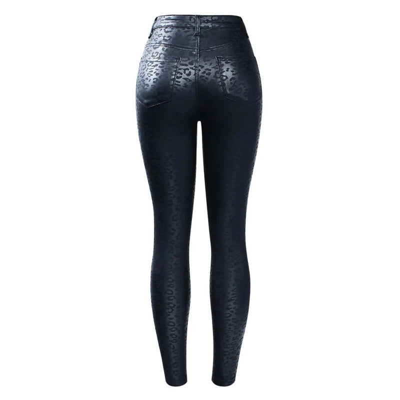 Leopard Pattern Jeans Woman Stretch Skinny Denim Jean Pants Jeans For Women