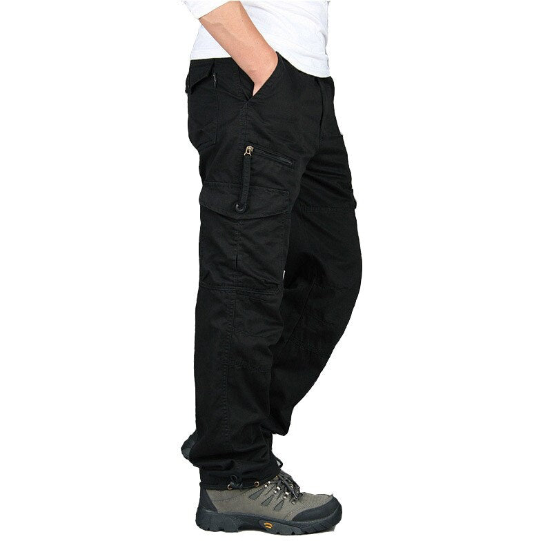 Cargo Pants Men Cotton Tactical Multi-Pocket Overalls Male Combat Loose Trousers Military Work Straight Joggers