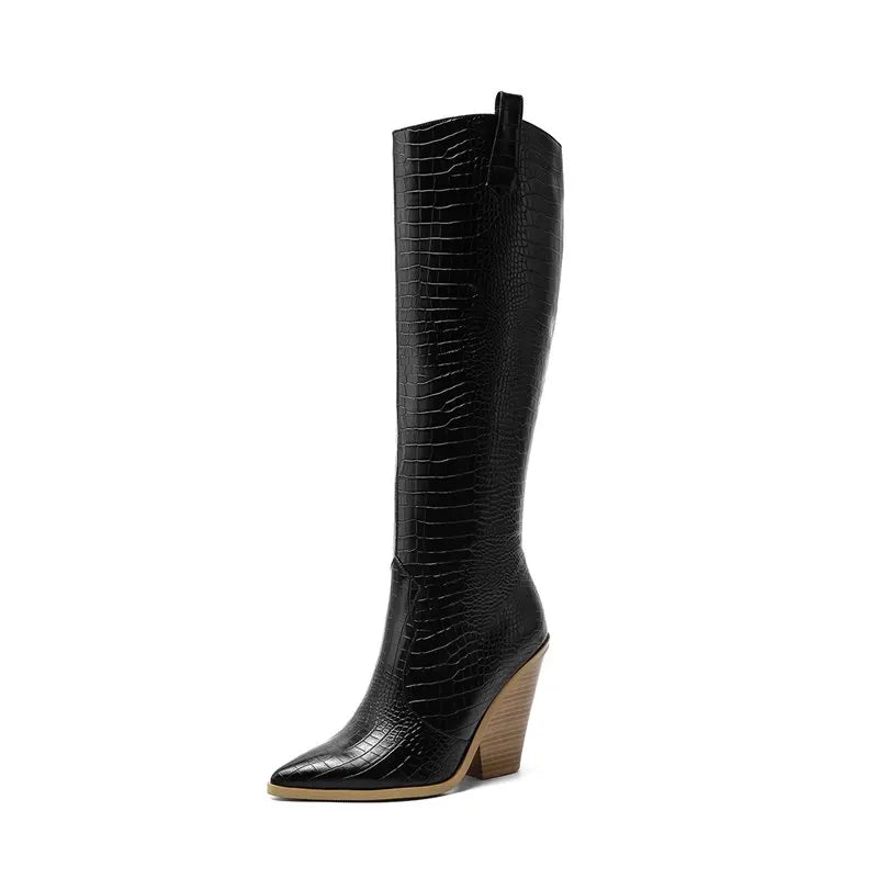 Women boots wedges high heels zipper knee high boots winter boots women shoes