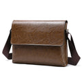 Men Leather Handbag Shoulder Bags Male Business Casual Crossbody Bag Multifunctional Solid Messenger Bag Purse