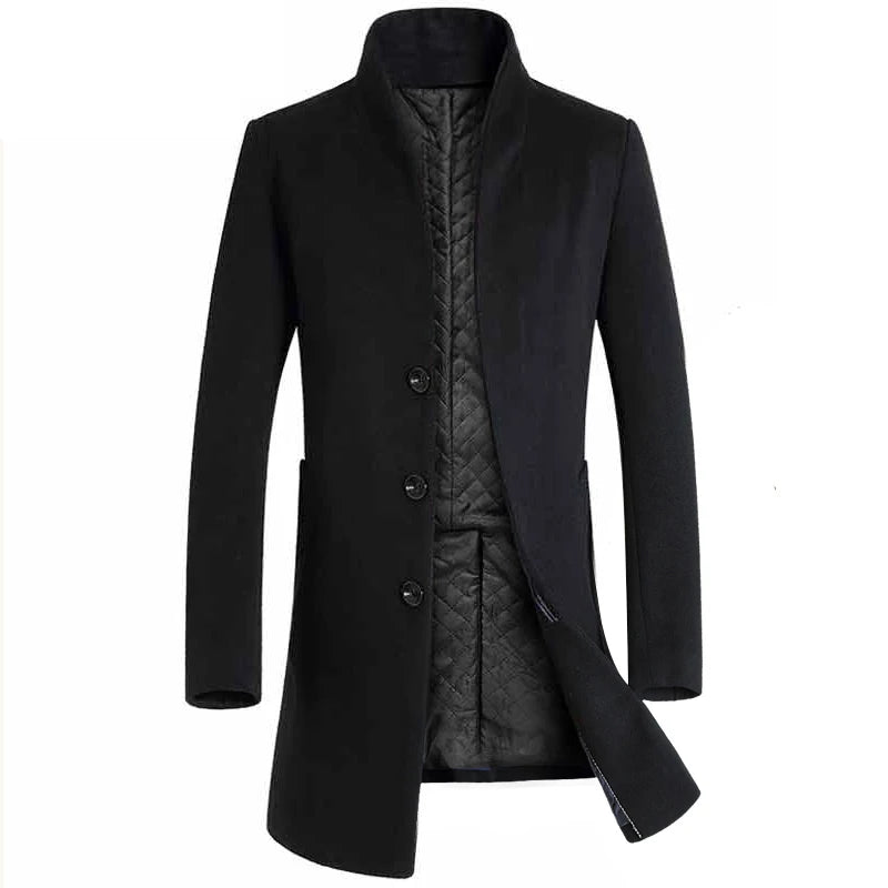 Autumn Winter Brand Men Wool Blends Coats Overcoat Luxury Business Casual Wool Coat