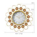 Nordic Light Luxury Copper Plated Wall Clock Living Room Modern Home Art Silent Atmospheric Clock