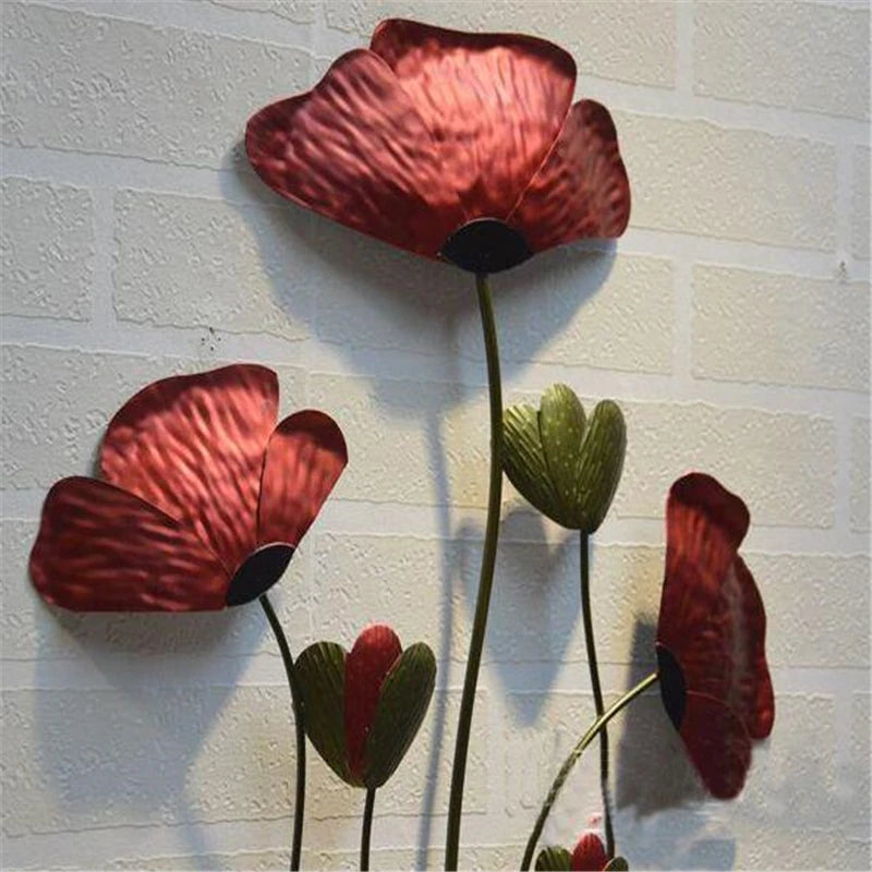 Creative Hanging Wall Mural Solid Iron Flower Pendant Modern Living Room Decoration Ornaments Decor