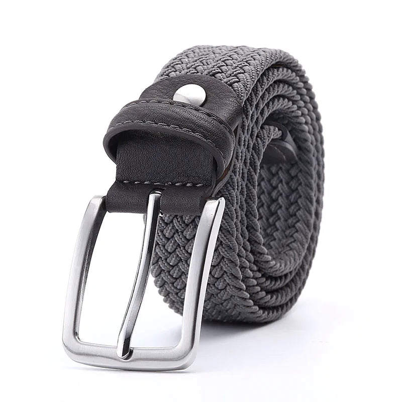 Men Woven Braided Fabric Comfort Stretch Casual Belts