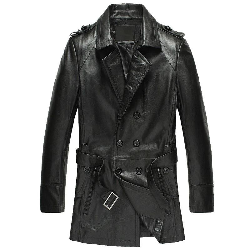 Autumn Black Trench Coat for Women Double Breasted Elegant Luxury British Style