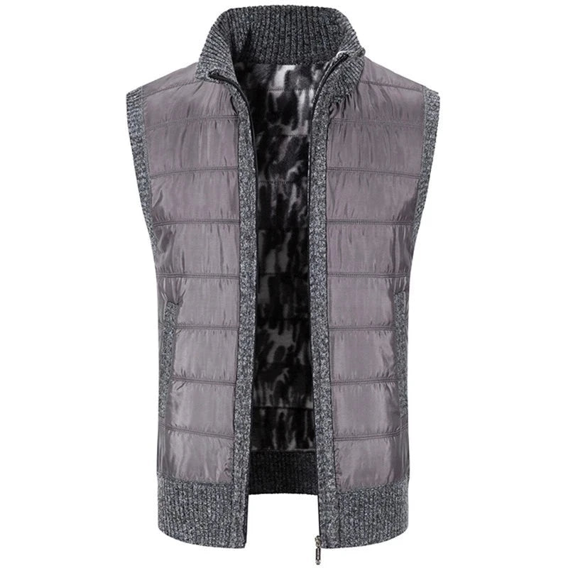 Autumn and Winter Men's Cotton Coat Warm Outer Wear Vest Cotton Vest Casual Sleeveless Jacket