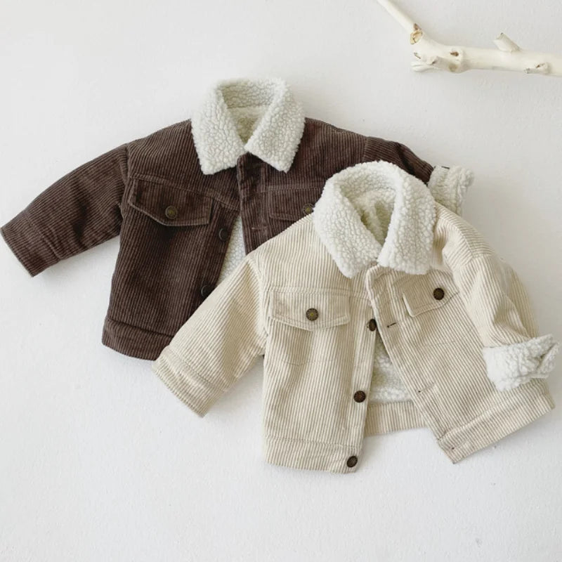 Baby Corduroy Jacket Infant Toddler Child Coat Autumn Spring Winter Warm Thick Kid Outwear