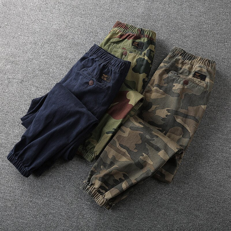 Cargo Sweatpants Pants Men Cotton Patch Drawstring Mens Joggers Military Streetwear Trousers Harem Pants