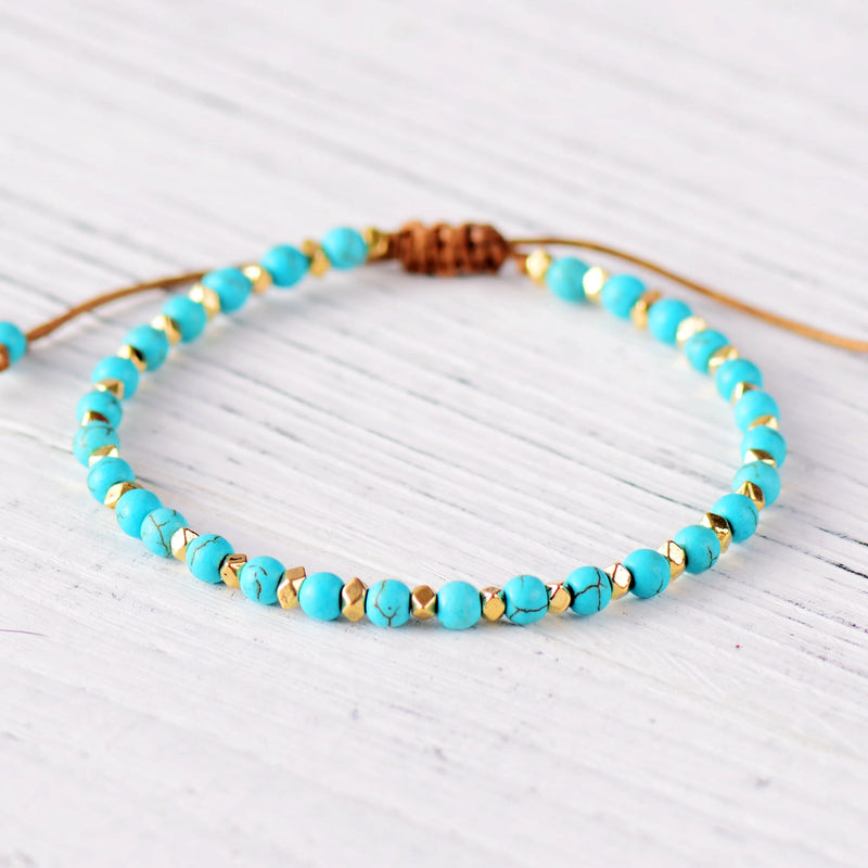 Womens Bracelet Stone Beads String Friendship Bracelet Handmade Boho Beaded Girls Bracelet Gift