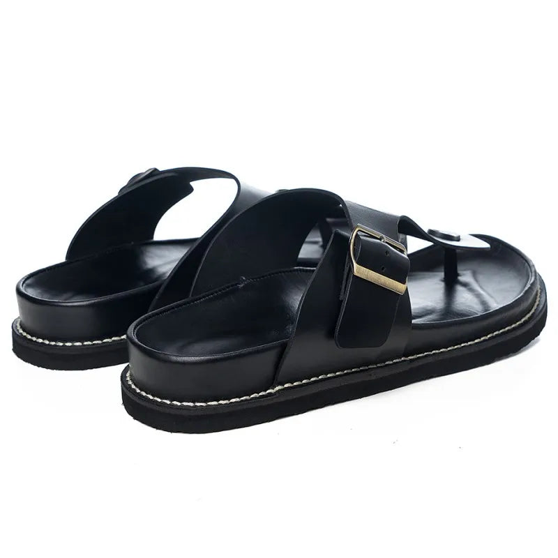 Summer Casual Beach Shoes Men Genuine Leather Sandals Slippers Lovers Classic Sandal Male