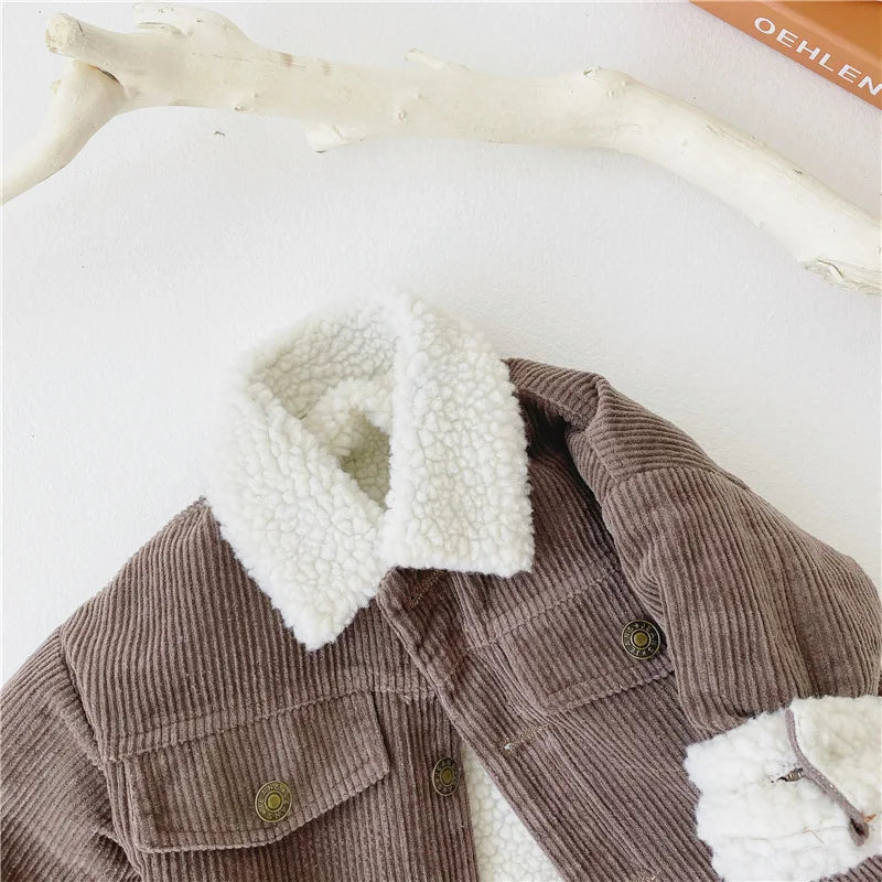 Baby Corduroy Jacket Infant Toddler Child Coat Autumn Spring Winter Warm Thick Kid Outwear