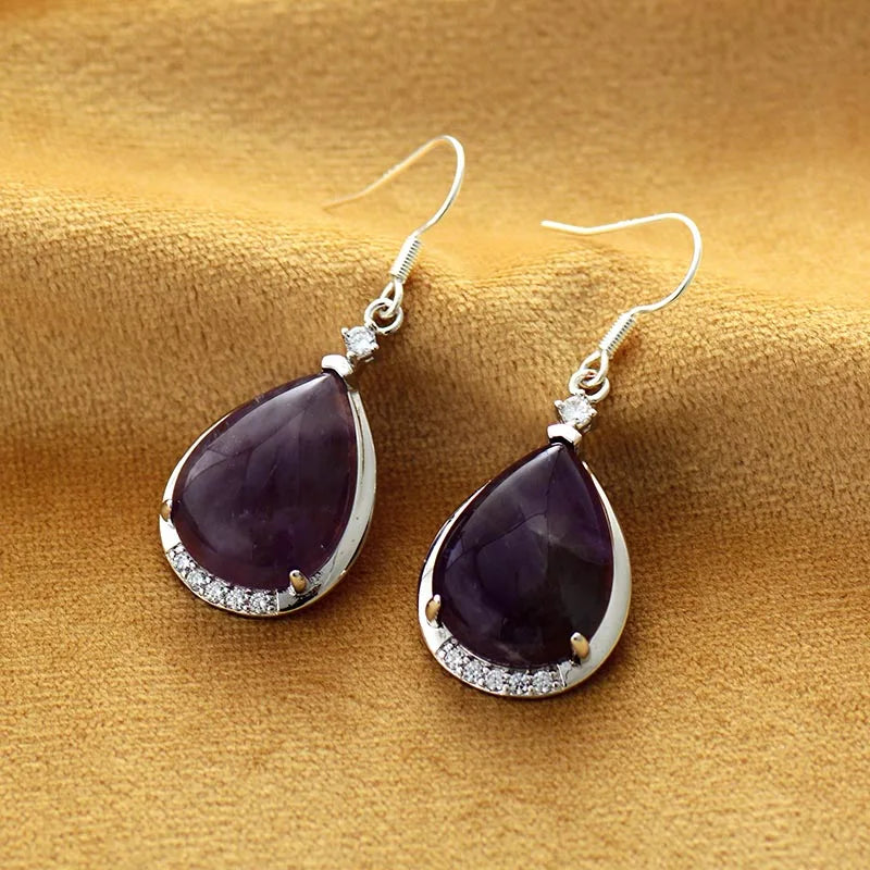 Earrings for Women High End Natural Stone Drop Earring Luxury Designer Woman Jewelry