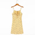 Summer Dress Women Fresh Floral Casual Beach Dresses Scoop Neck Tie Sleeveless Sexy Mini Dress Sundress