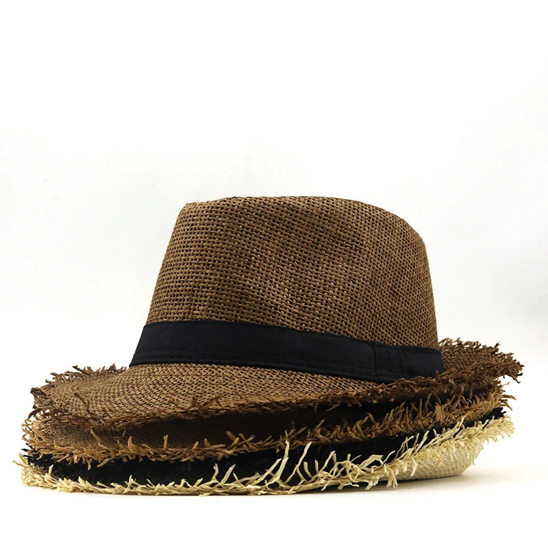 Hat Men Summer Panama Cap Casual Trilby Fedora Hat Male