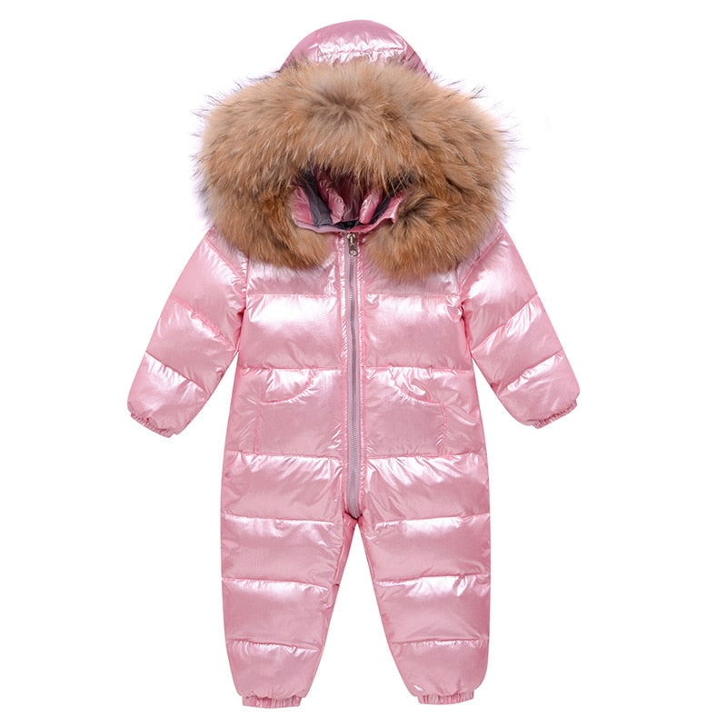 Winter Warm Kids Down Coat Thicken Waterproof Snowsuit Infant Jumpsuit Parka Baby Girl Boys Romper