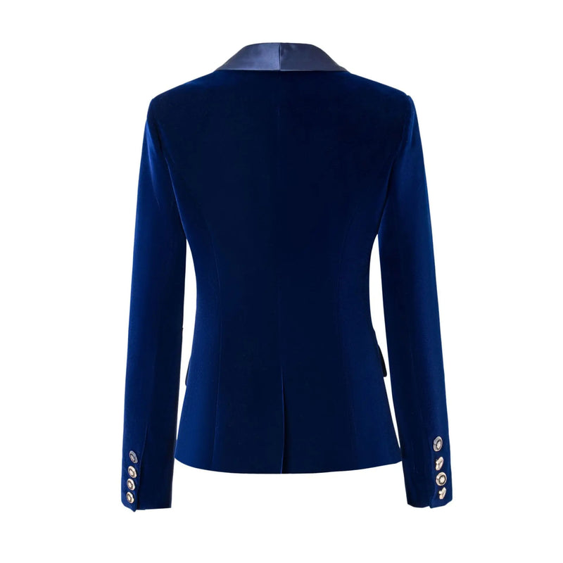 Spring Brief Design Single Buttons Velvet Basic Slim Women Blazers Casual Jackets