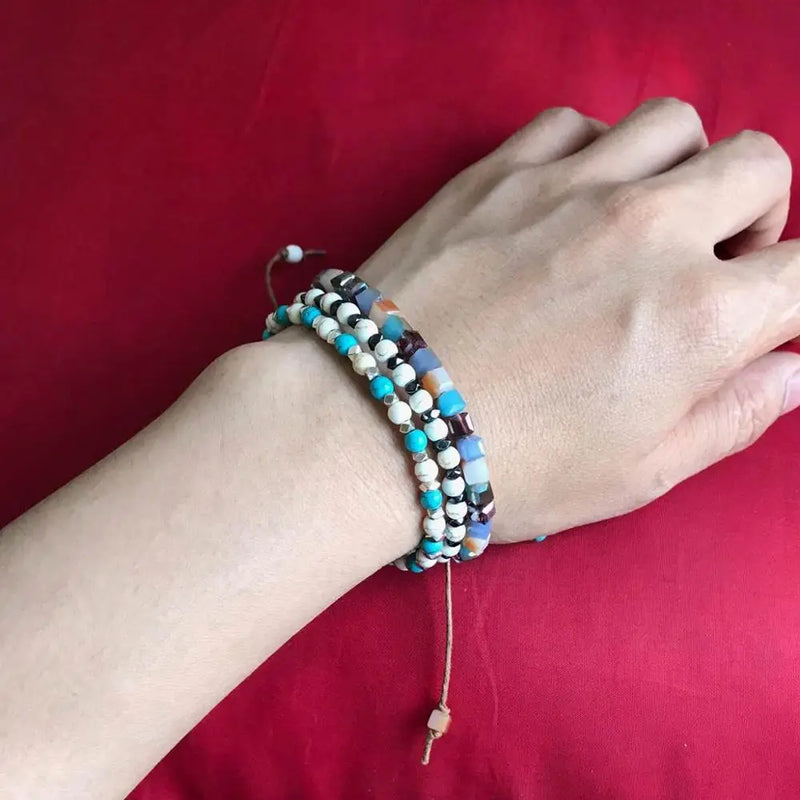 Womens Bracelet Stone Beads String Friendship Bracelet Handmade Boho Beaded Girls Bracelet Gift