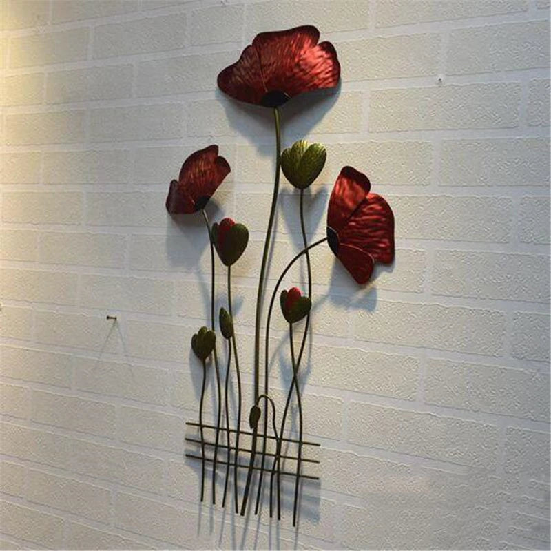 Creative Hanging Wall Mural Solid Iron Flower Pendant Modern Living Room Decoration Ornaments Decor