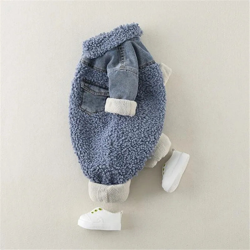 Winter Baby Romper Newborn Denim Baby Snowsuit Jumpsuits Thick Warm Baby Boys Romper