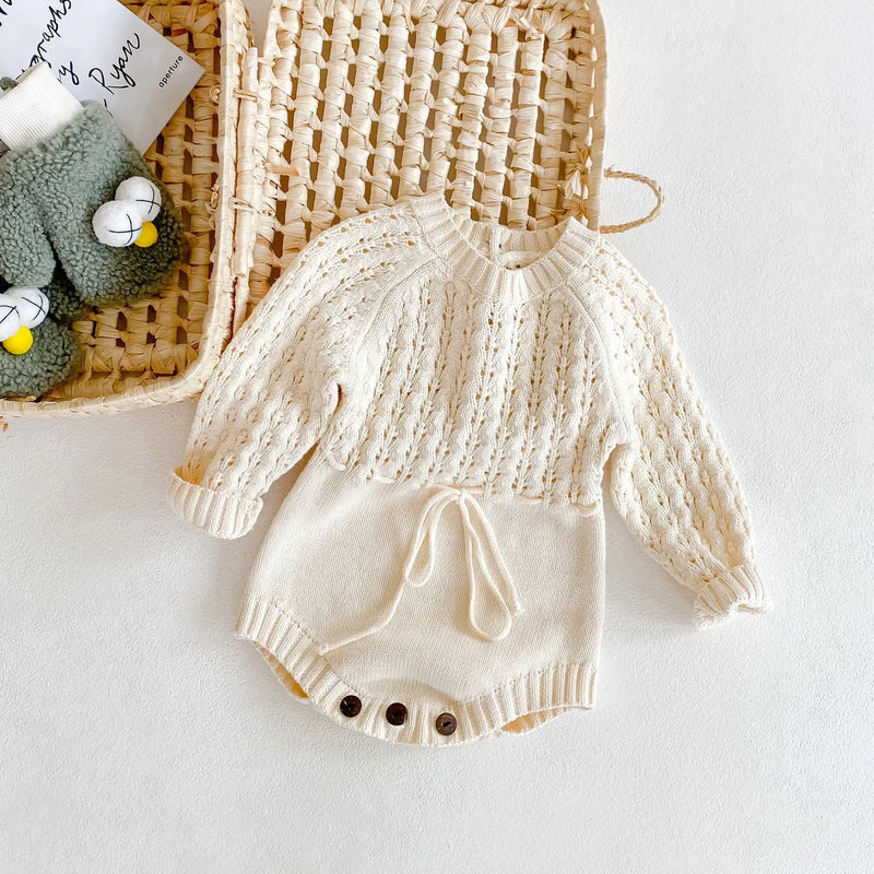 Baby Girls Boys Clothes Autumn Winter Warm Knitted Romper Cute Sweet Sweater Jumpsuit Fall Body suit Outfit