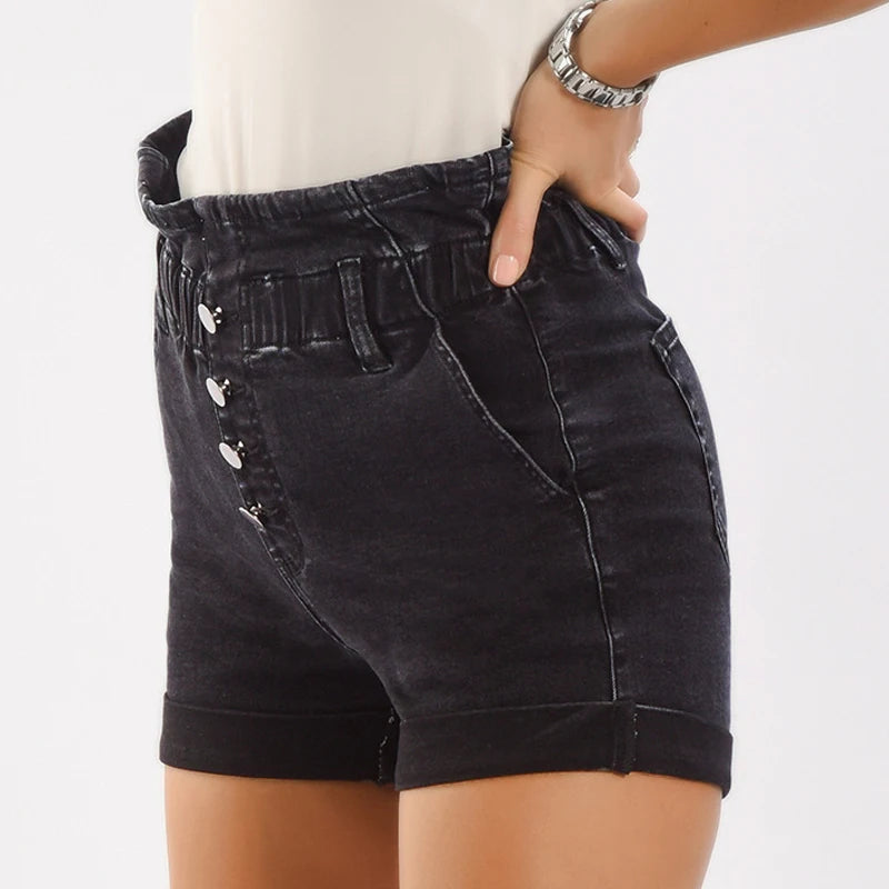 Short Jeans Casual Women Denim Shorts High Waist Elastic Summer