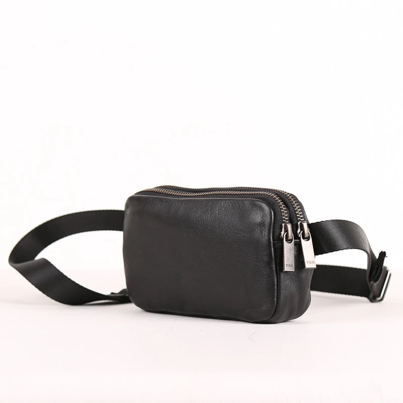 Waist Packs Men Genuine Leather Chest Bags Top Handmade Small  Messenger Crossbody Bag Mini Travel