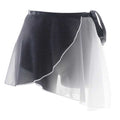 Womens Lace-up Ballet Mini Skirts Gradient Chiffon Wrap Skirt Ballet Dance Training Gymnastics Performance Asymmetric Miniskirt