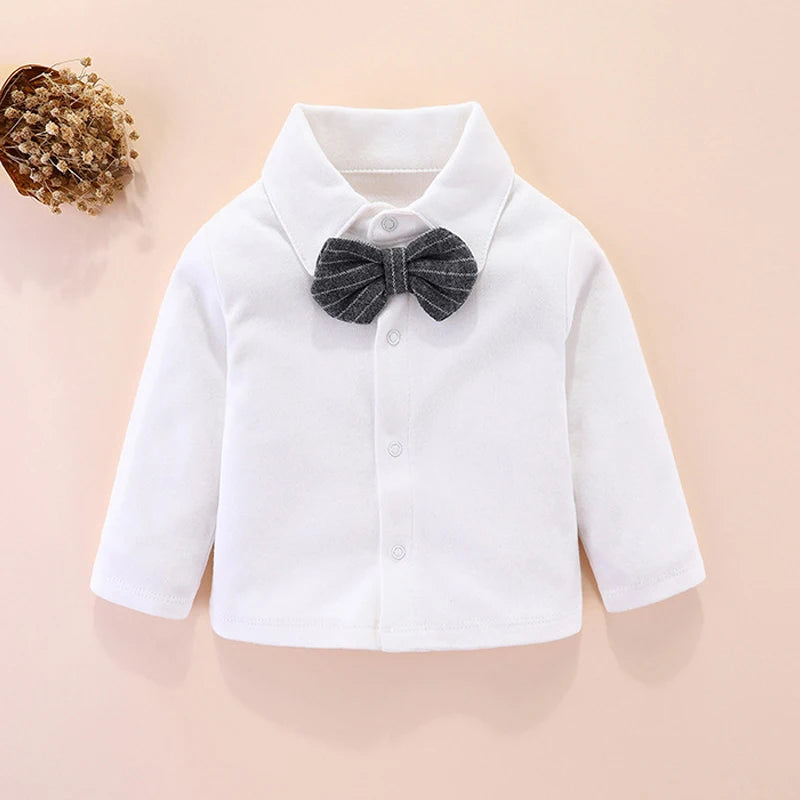 Baby Boy Tuxedo Clothing with Hat Spring Cotton Suit Newborn Birthday Dress