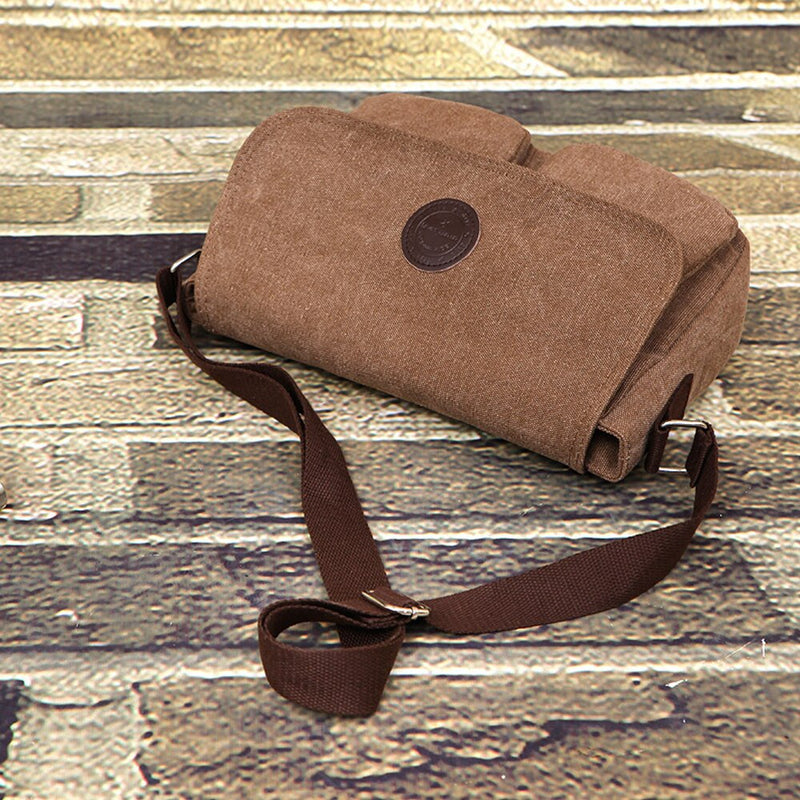 Men Messenger Bags Canvas Shoulder Bag Casual Style Satchels Solid Crossbody Bag Retro Small Bags