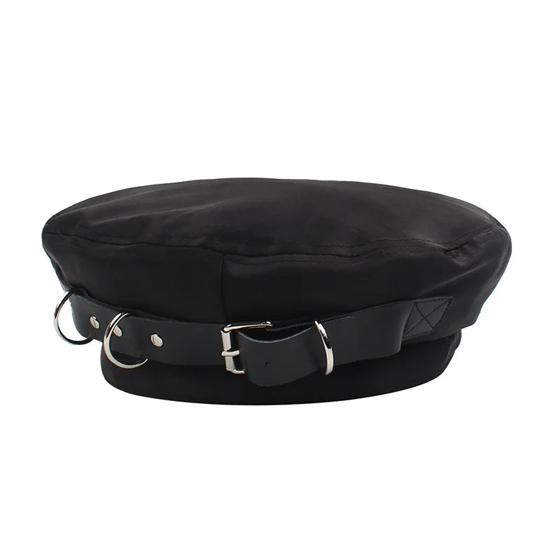 Women Stain Berets Black  Berets with Ring Spring Autumn Hats